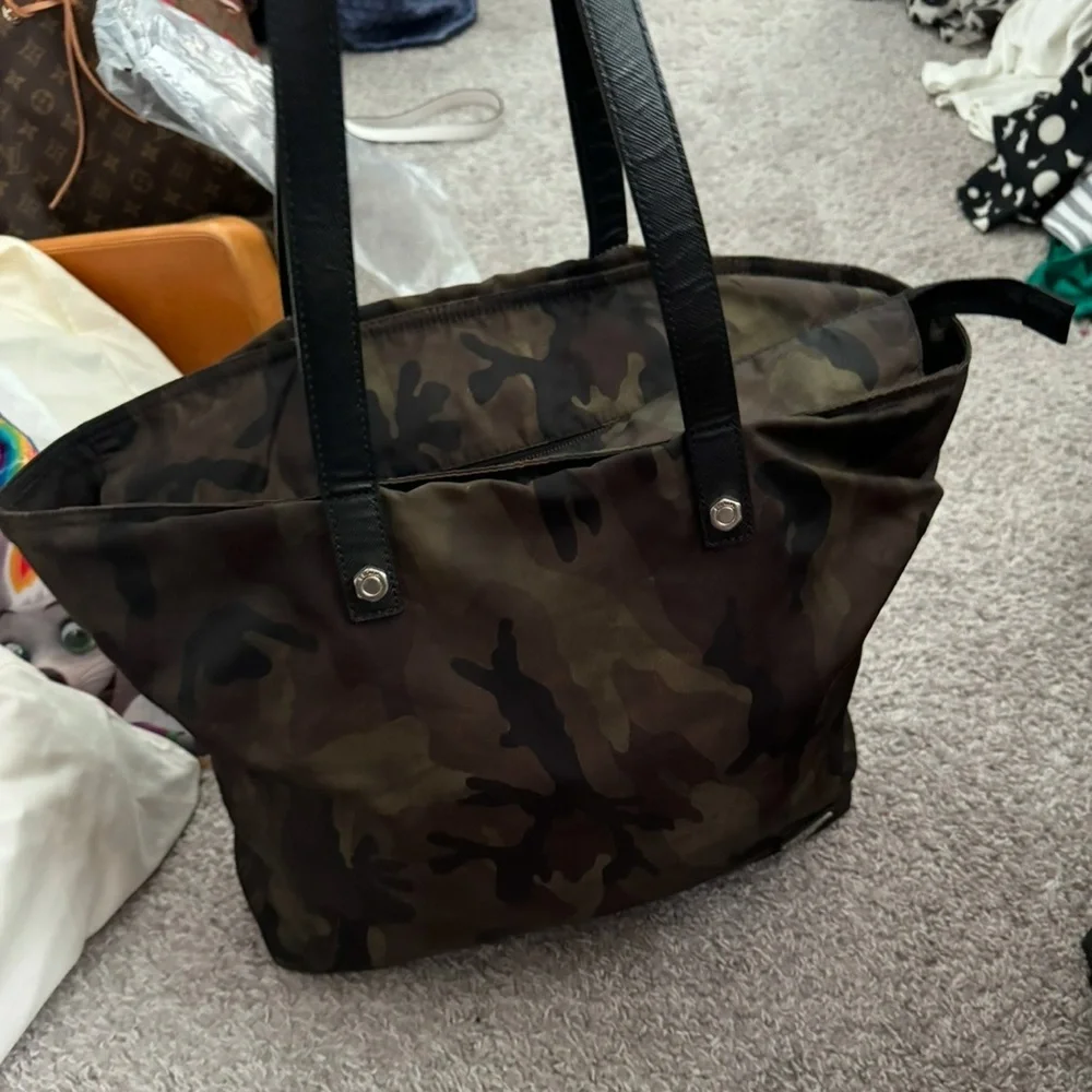PRADA Nylon Tote Bag – Triangle Logo – Khaki Camouflage - Picture 5 of 16